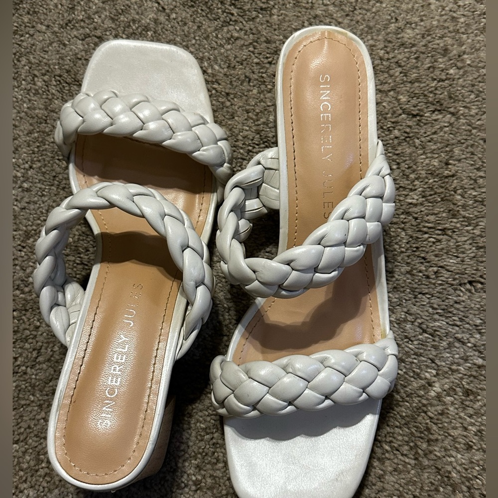 Sincerely Jules Cream Braided Sandals
